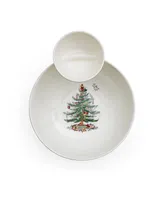 Spode Christmas Tree Polka Dot Tiered Chip & Dip Set