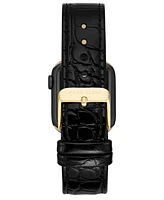 Anne Klein Women's Black Crocograin Genuine Leather Band designed for Apple Watch 42mm (Series 1-3 only) & 44/45/46/49mm (Ultra & Ultra 2)