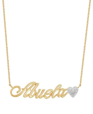 Diamond Abuela Heart Pendant Necklace (1/20 ct. t.w.) in 10k Gold, 15-1/4 + 2" extender