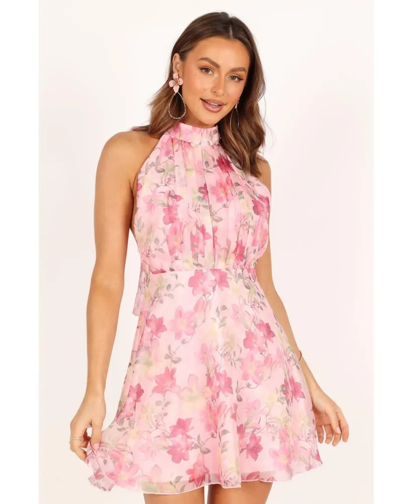 Petal and Pup Women's Gardenia Halter Mini Dress