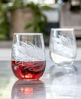 Rolf Glass Peacock Stemless Wine Tumbler 17oz