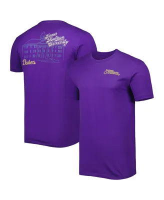 Men's Purple James Madison Dukes Mascot Scenery Premium T-shirt