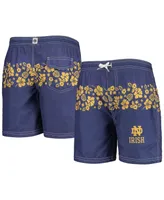 Big Boys Wes & Willy Navy Notre Dame Fighting Irish Inset Floral Swim Trunk