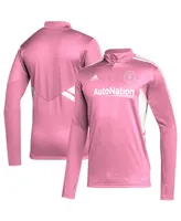 Men's adidas Pink Inter Miami Cf Quarter-Zip Aeroready Training Top