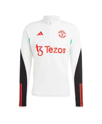 Men's adidas White Manchester United 2023/24 Training Aeroready Quarter-Zip Top