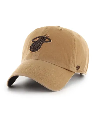 Men's '47 Brand Tan Miami Heat Ballpark Clean Up Adjustable Hat