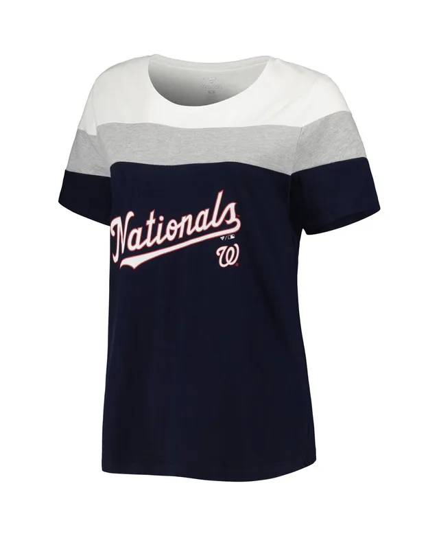 Profile Women's White and Navy Detroit Tigers Plus Size Colorblock T-shirt  - Macy's