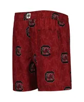 Big Boys Wes & Willy Garnet South Carolina Gamecocks Palm Tree Swim Shorts