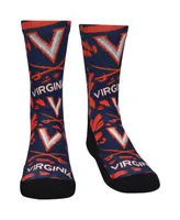 Youth Boys and Girls Rock 'Em Socks Virginia Cavaliers Allover Logo and Paint Crew Socks