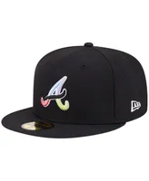 Men's New Era Black Atlanta Braves Multi-Color Pack 59FIFTY Fitted Hat