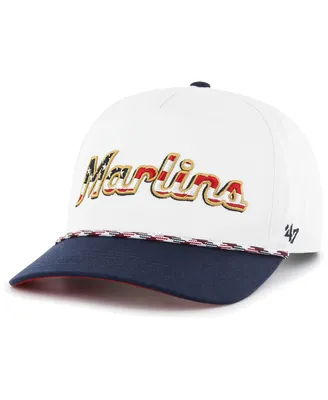 Men's '47 Brand White Miami Marlins Flag Script Hitch Adjustable Hat
