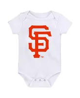 Infant Boys and Girls Orange, Black, White San Francisco Giants Minor League Player Three-Pack Bodysuit Set