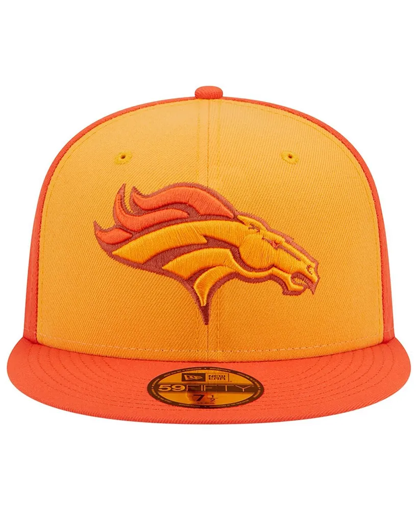 Men's New Era Orange Denver Broncos Tri-Tone 59FIFTY Fitted Hat