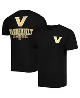 Men's Champion Black Vanderbilt Commodores Team Stack 2-Hit T-shirt