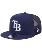 Men's New Era Navy Tampa Bay Rays Team Color Trucker 9FIFTY Snapback Hat