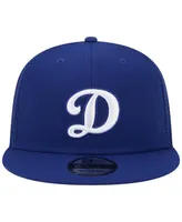 Men's New Era Royal Los Angeles Dodgers D Logo Team Color Trucker 9FIFTY Snapback Hat