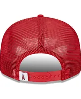 Men's New Era Red Los Angeles Angels Team Color Trucker 9FIFTY Snapback Hat