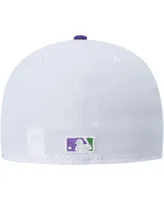 Men's New Era White York Mets Side Patch 59FIFTY Fitted Hat