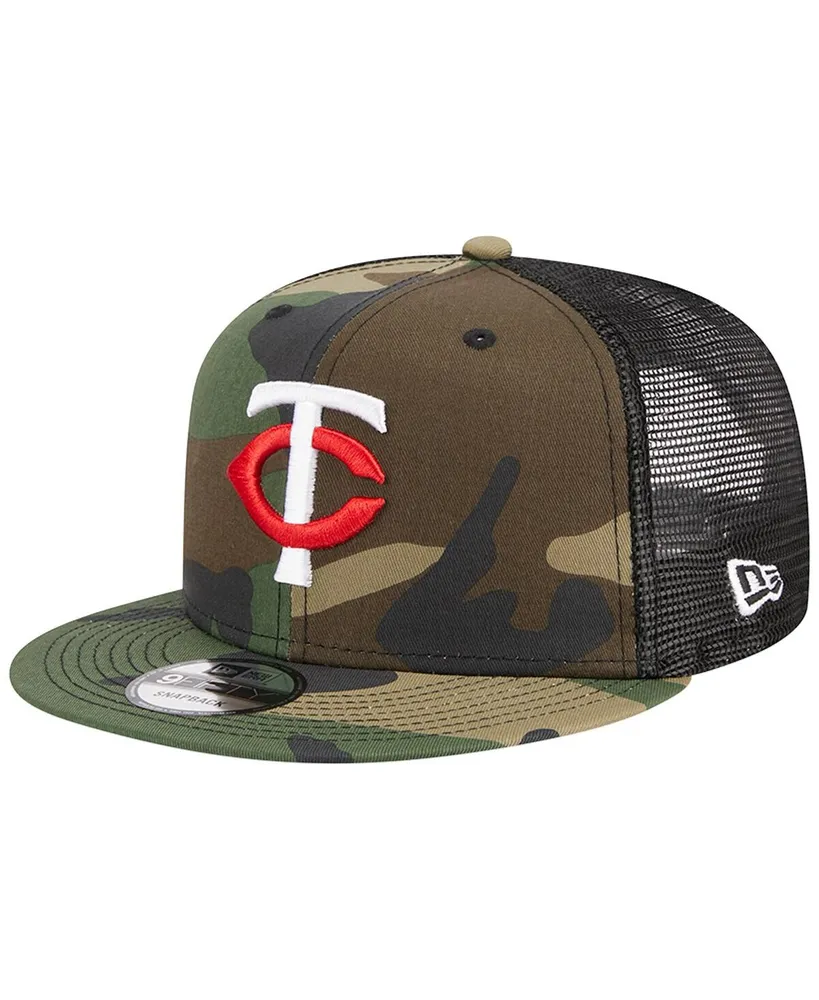 Men's New Era Camo Minnesota Twins Woodland Camo Trucker 9FIFTY Snapback Hat