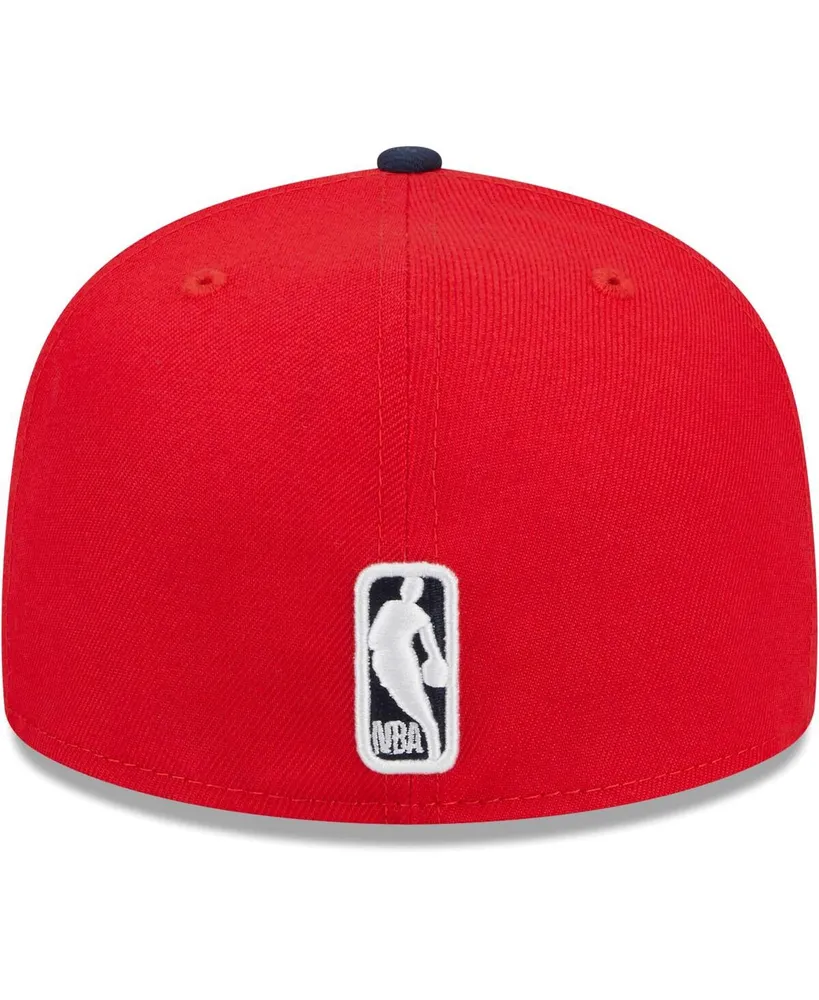 Men's New Era Red, Navy Miami Heat 59FIFTY Fitted Hat