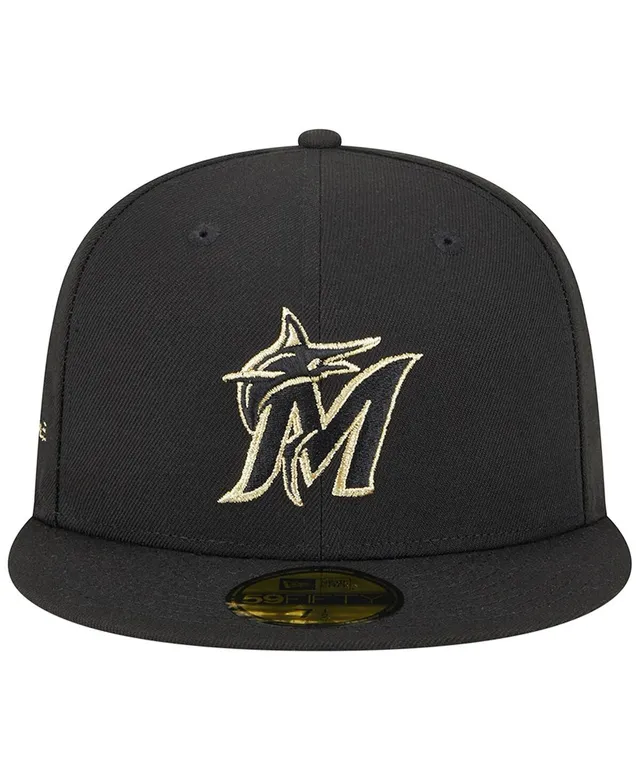 Miami Marlins Black Cursive 59FIFTY Fitted Hats