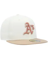 Men's New Era Cream Oakland Athletics Chrome Camel Rust Undervisor 59FIFTY Fitted Hat
