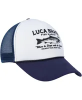 Men's and Women's Contenders Clothing White, Navy The Godfather Luca Brasi Fish Market Snapback Hat