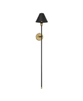 Trade Winds Lighting Trade Winds Heather 1-Light Wall Sconce in Black with Natural Brass Accents