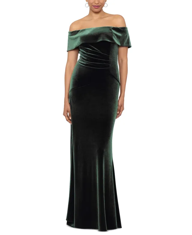 Xscape Off-The-Shoulder Velvet Gown