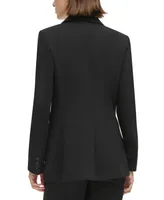 Calvin Klein Petite Notched-Collar One-Button Jacket