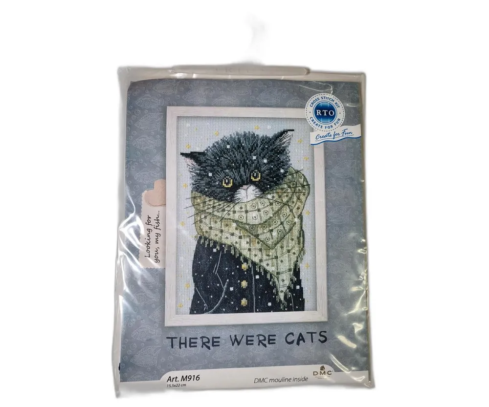 Rto There were cats. Looking for you, my fish...! M916 Counted Cross Stitch Kit