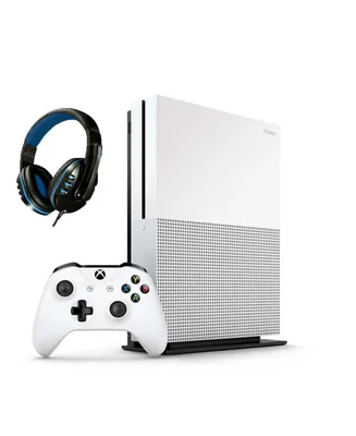 Microsoft 234-00051 Xbox One S White 1TB Gaming Console with Bolt Axtion Bundle Like New
