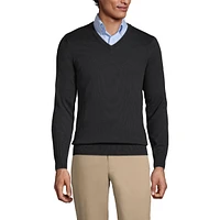 Lands' End Men's Cotton Modal Fine Gauge V-neck Sweater