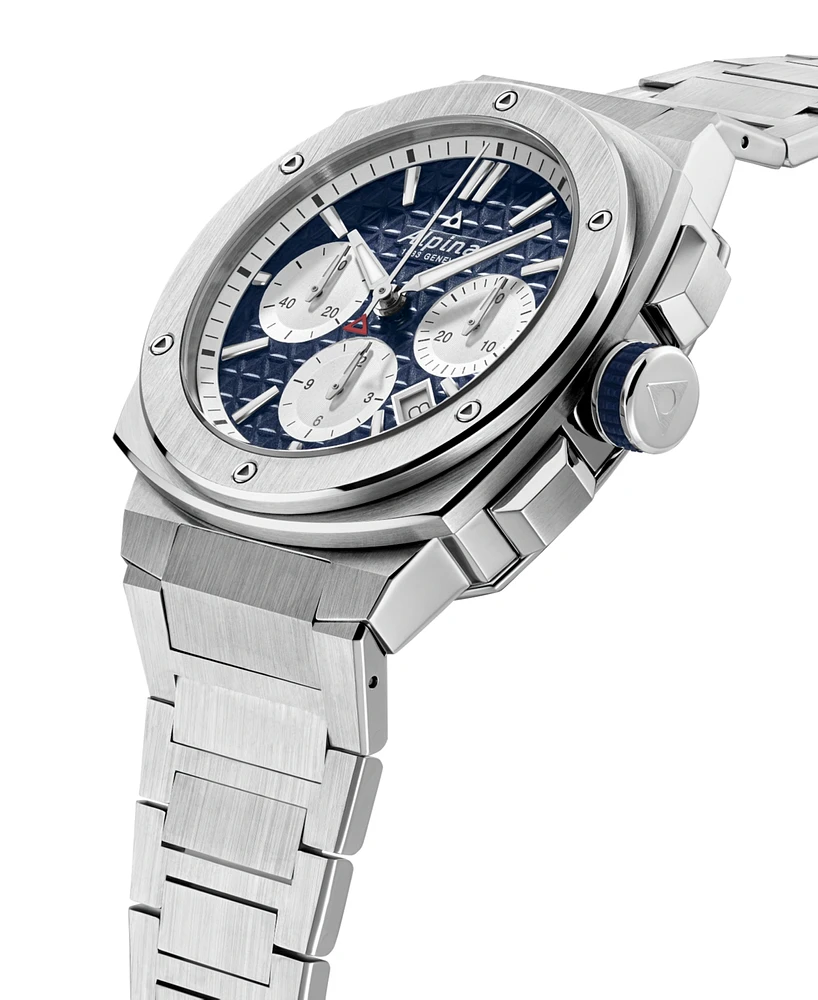 Alpina Men's Swiss Chronograph Alpiner Stainless Steel Bracelet Watch 41mm - Silver