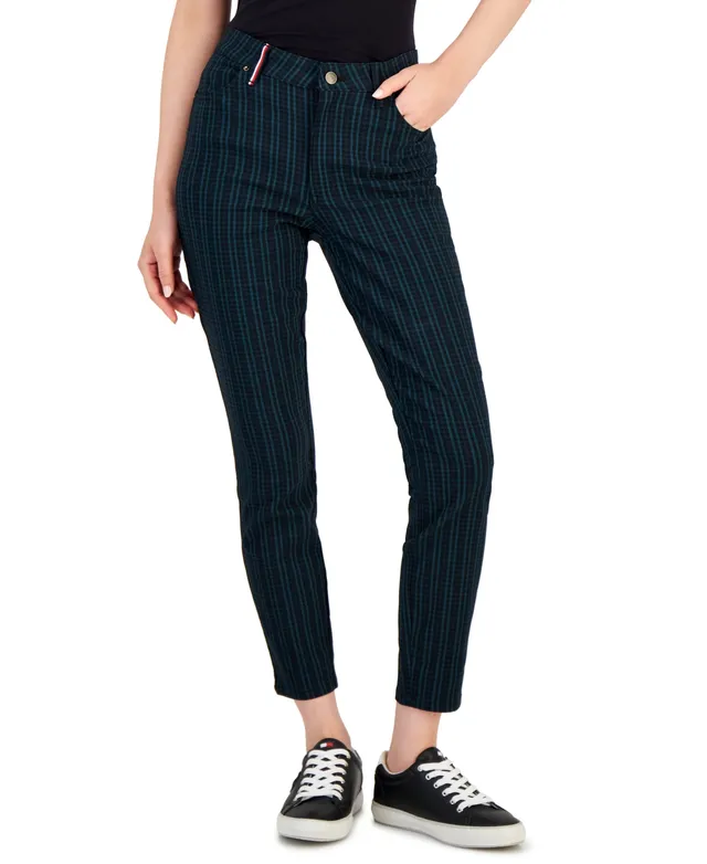 Tommy Hilfiger Women's Plaid Pull-On Mid-Rise Pants - Macy's