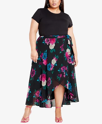 City Chic Plus Michaela Print Skirt