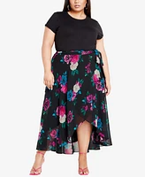 City Chic Women's Michaela Print Skirt