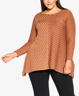 Avenue Plus Tiarne Textured Tunic Top