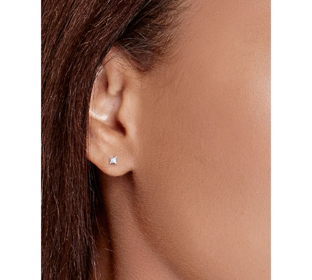 Princess-Cut Diamond Stud Earrings in 10k White Gold (1/10 ct. t.w.)