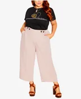 City Chic Plus Button Crop Pant