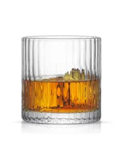 JoyJolt Elle Ribbed Double Old Fashioned Glass, Set of 2