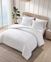 Closeout! Tommy Bahama Home Wicker Woven Solid 3 Piece Duvet Cover Set