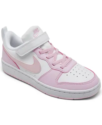 Nike Little Girls Court Borough Low Recraft Adjustable Strap Casual Sneakers from Finish Line