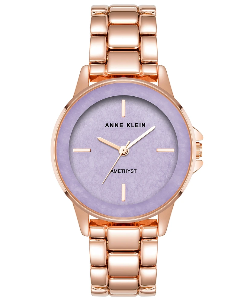 Anne Klein Women's Quartz Rose Gold-Tone Alloy Bracelet Watch, 30mm