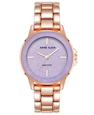 Anne Klein Women's Quartz Rose Gold-Tone Alloy Bracelet Watch, 30mm