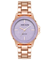 Anne Klein Women's Quartz Rose Gold-Tone Alloy Bracelet Watch, 30mm