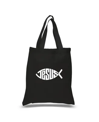 Jesus Fish - Small Word Art Tote Bag