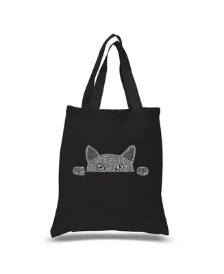 Peeking Cat - Small Word Art Tote Bag