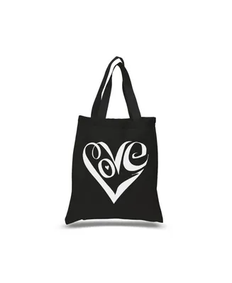 Script Love Heart - Small Word Art Tote Bag