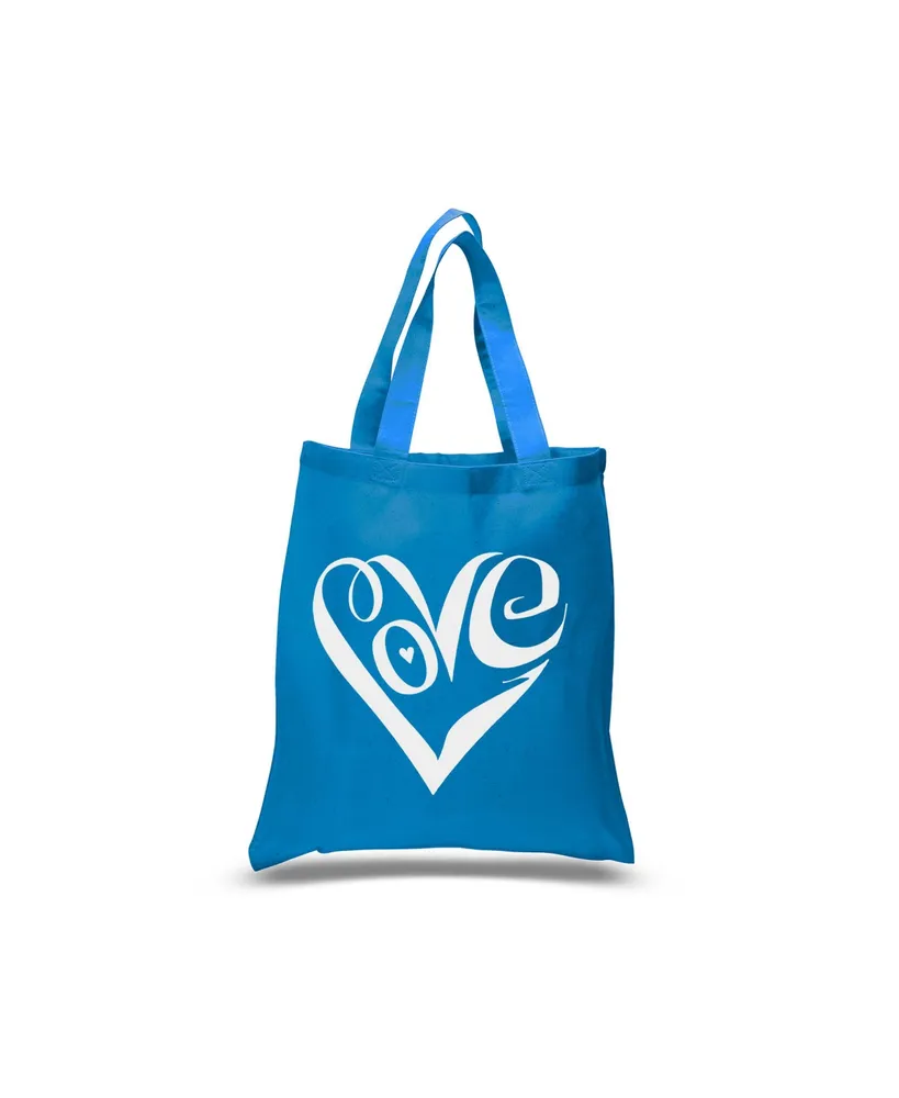 Script Love Heart - Small Word Art Tote Bag